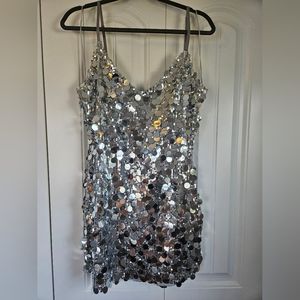 Silver sequin dress